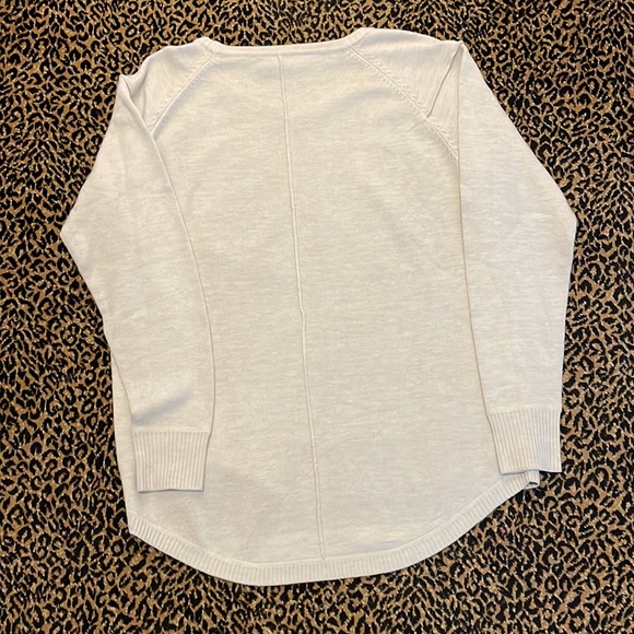 French Connection oversized high- low beige round neck sweater size s - Picture 2 of 5